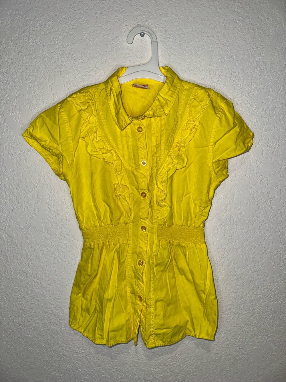SWAK y2k pretty little liars Yellow Ruffle Button-Down Top s: 14/16 L. 2000s